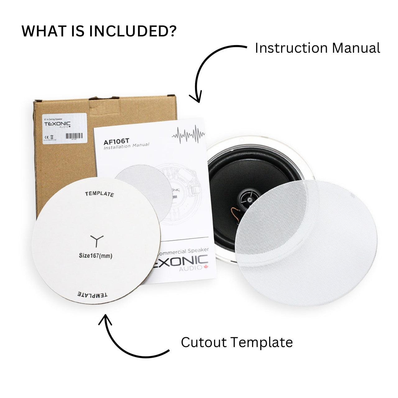 6-Inch Trimless In-Ceiling Speaker - 70V High-Fidelity Commercial Sound System - TEXONIC AV Inc