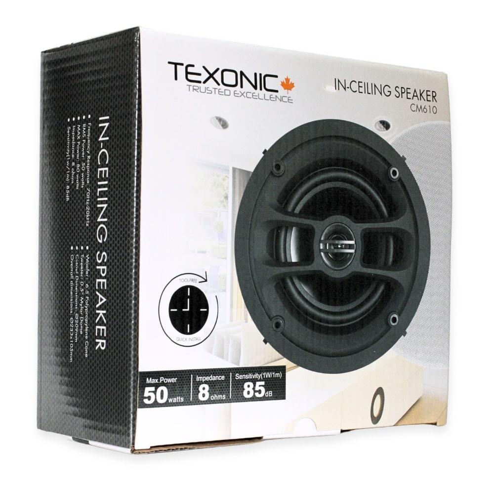 6.5" In-Ceiling Speaker with Tool-Free Installation - Surround Sound - TEXONIC AV Inc