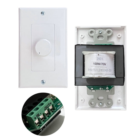 100V Wall Mount Volume Control – 100W | Commercial 70V/100V Line Audio Controller