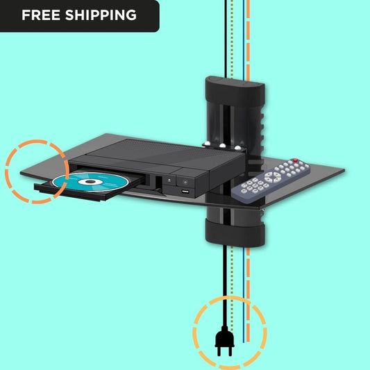 Wall Mount AV Component Shelf - Sleek Tempered Glass - TEXONIC AV Inc