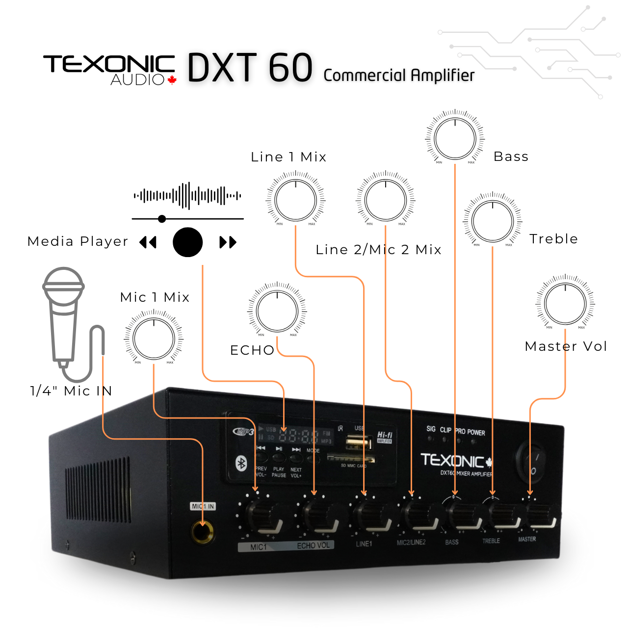Compact Business Music System with Bluetooth Amplifier