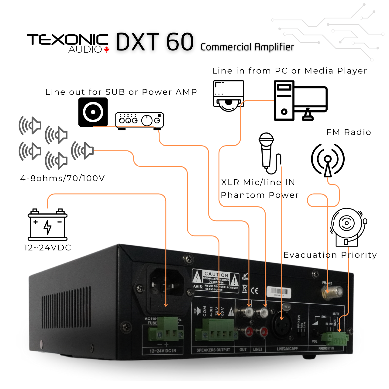 Compact Business Music System with Bluetooth Amplifier