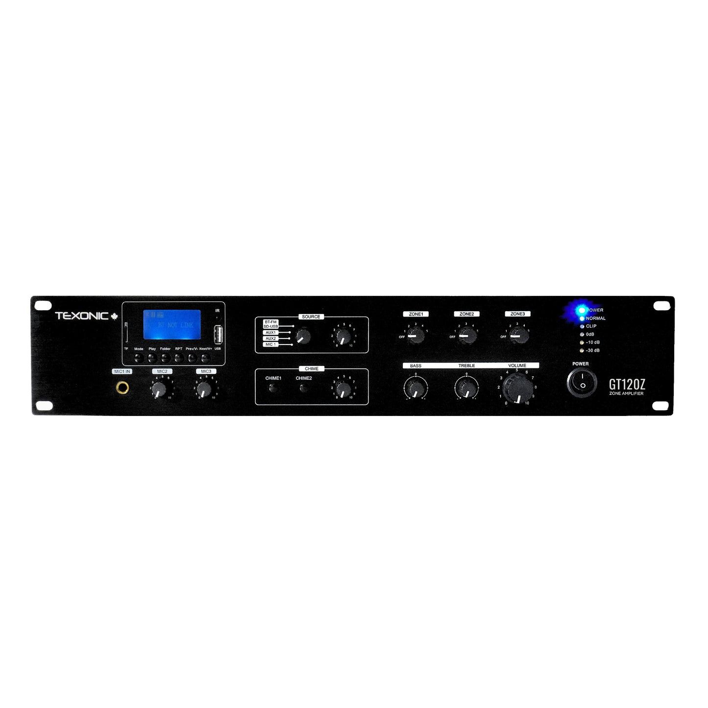 TEXONIC Commercial 70V 120W Mixer Power Zone Amplifier