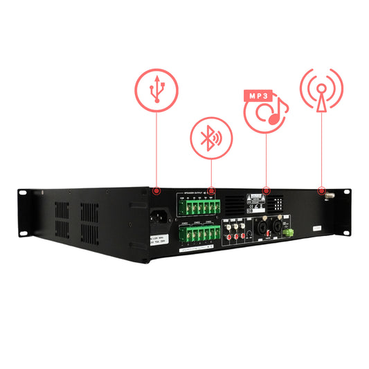 Amplificateur de puissance mélangeur commercial TEXONIC 70V 240W | Canada