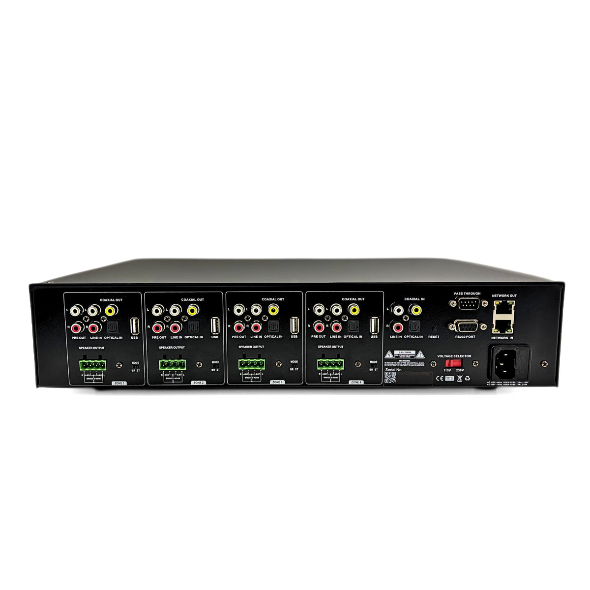 Système audio Wi-Fi 4 zones TEXONIC RX84 avec 6 CM610 + 2 CST86 pour maison et patio