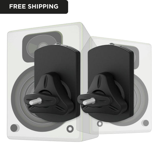 Adjustable Bookshelf Speaker Wall Mounts - Flexible Tilt & Swivel Design - TEXONIC AV Inc