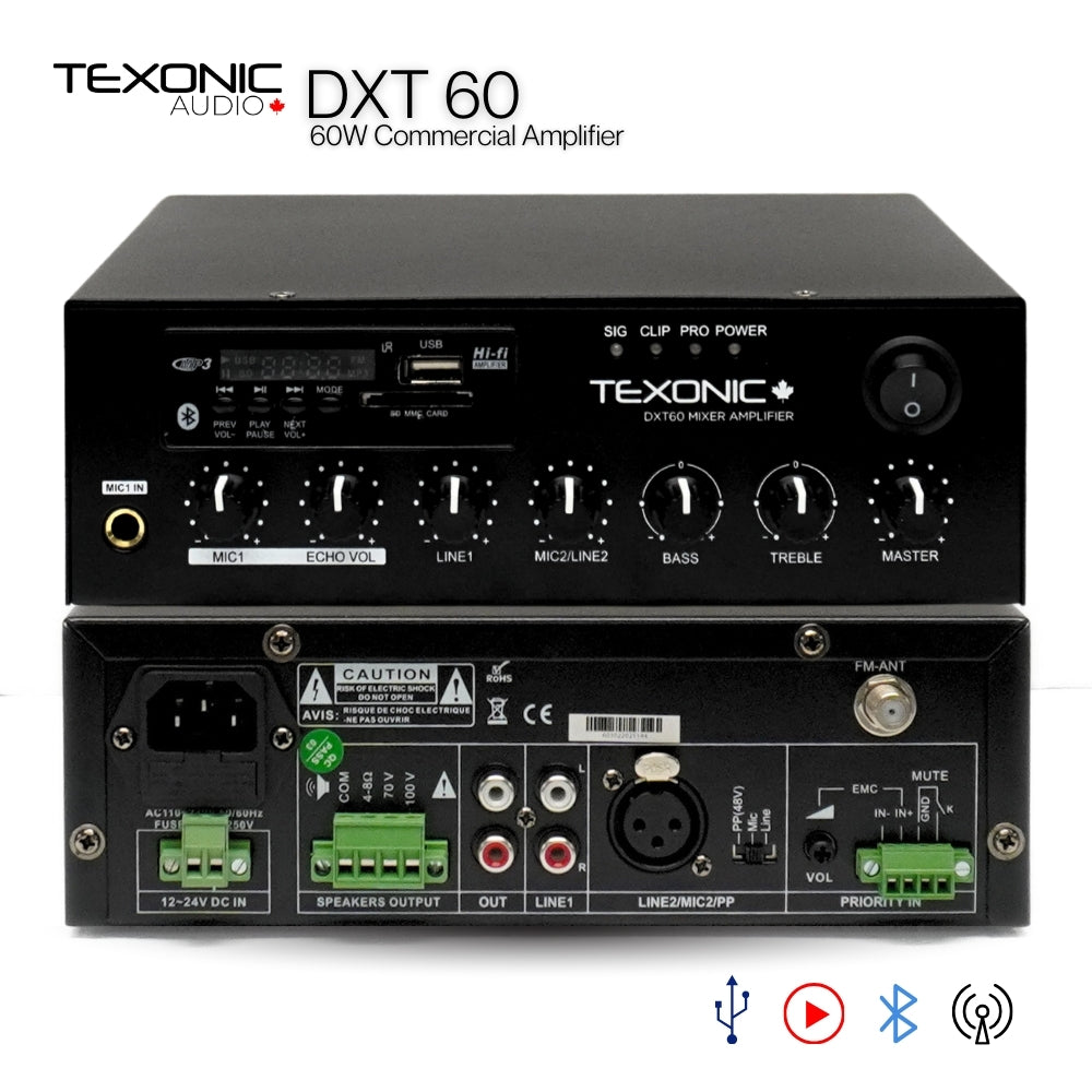 ミュージック ftDVD 60W Class D Amplifier Commercial Audio System – Bluetooth, FM, USB