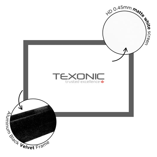 100" Fixed Frame Projector Screen - Velvet Frame, 4K HD, Wide Angle