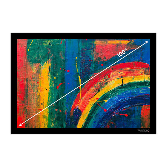 100" Fixed Frame Projector Screen - Velvet Frame, 4K HD, Wide Angle