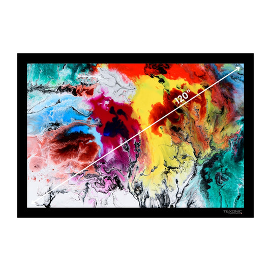 120" Fixed Frame Projector Screen | Velvet Wrapped Frame - HD Matte, 4K Ready
