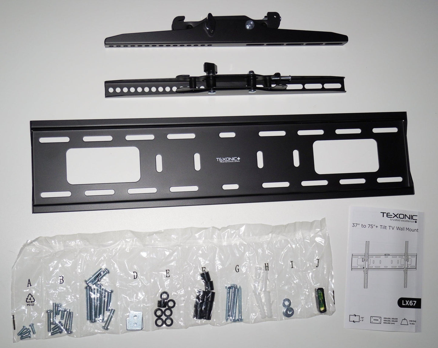 Heavy-Duty Tilt TV Wall Mount for 37"-75" Screens | Up to 165 lbs - TEXONIC AV Inc