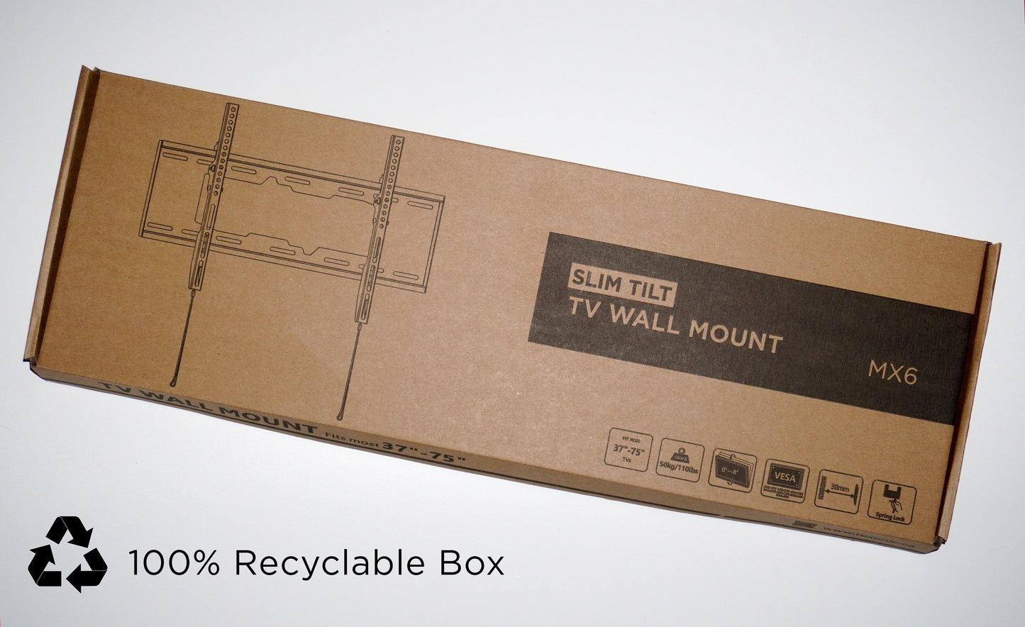 Low profile fix tilt TV wall mount | screen size 37" to 75" | Free Shipping Canada Wide - TEXONIC AV Inc