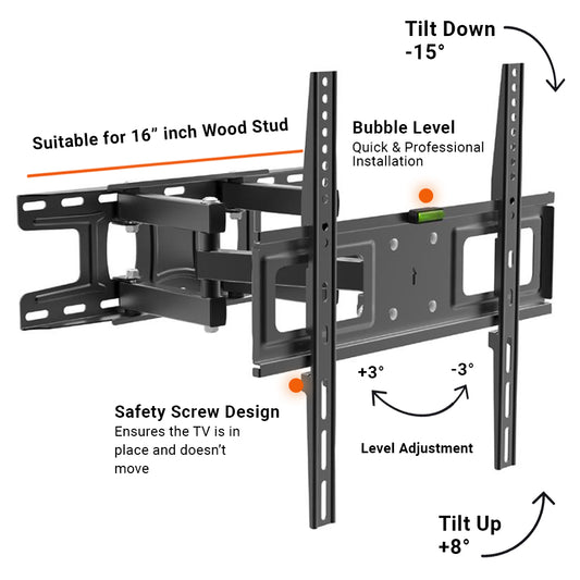 TV Wall Mount Swivel Tilt Dual Arm 32 to 55 Inches - TEXONIC AV Inc