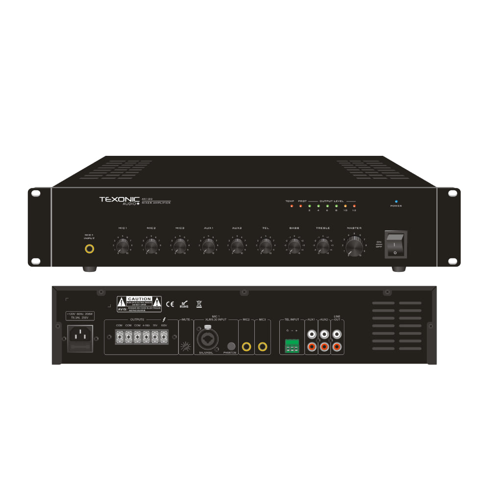 TEXONIC Commercial 70V 240W Mixer Power Amplifier | Canada