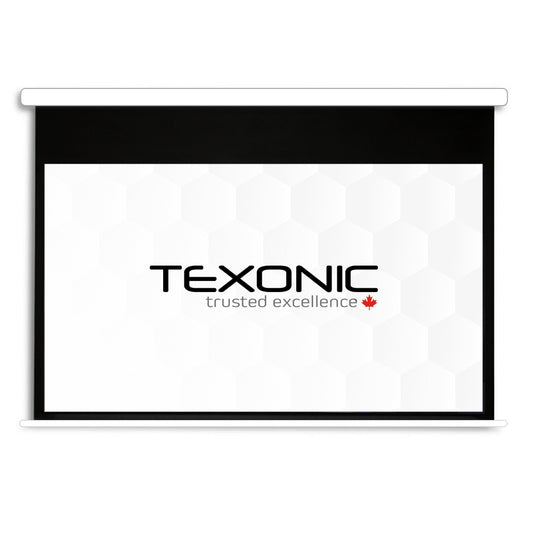 130" TEXONIC Electric Motorized Projector Screen - Fiber Glass, Remote Control, Wall/Ceiling Mountable