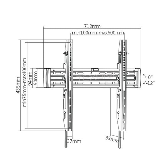 37"-70" Curved & Flat Panel TV Tilt Wall Mount - Heavy-Gauge Steel Construction - TEXONIC AV Inc