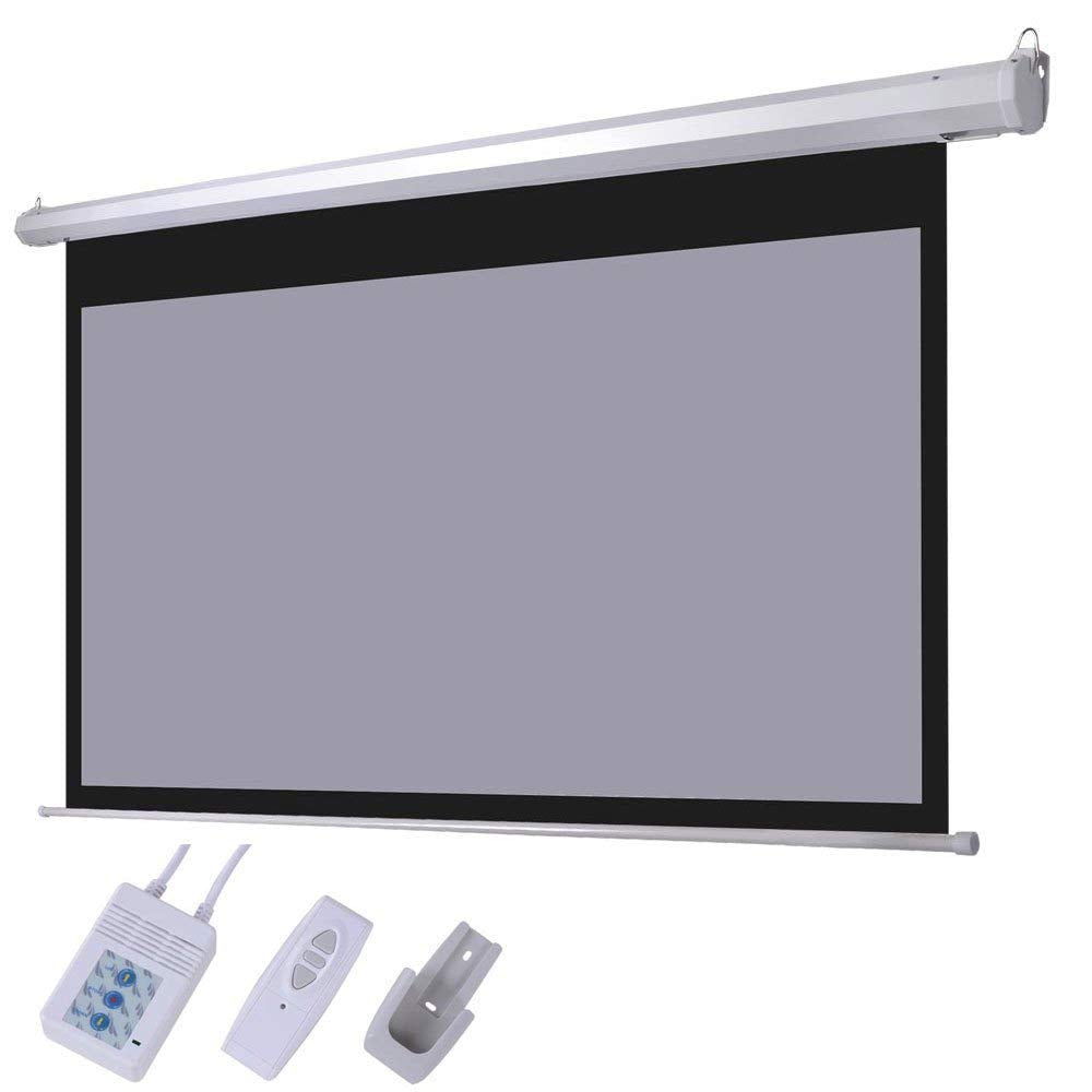 120" Electric Matte Grey Projector Screen for Home Theater - Wall or Ceiling Mountable