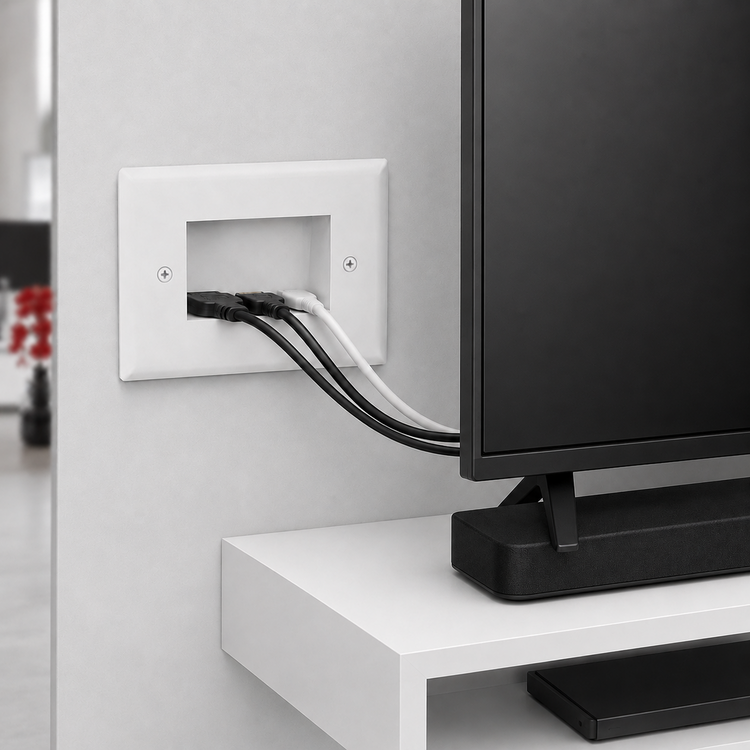 Recessed Cable Pass-Through Plates