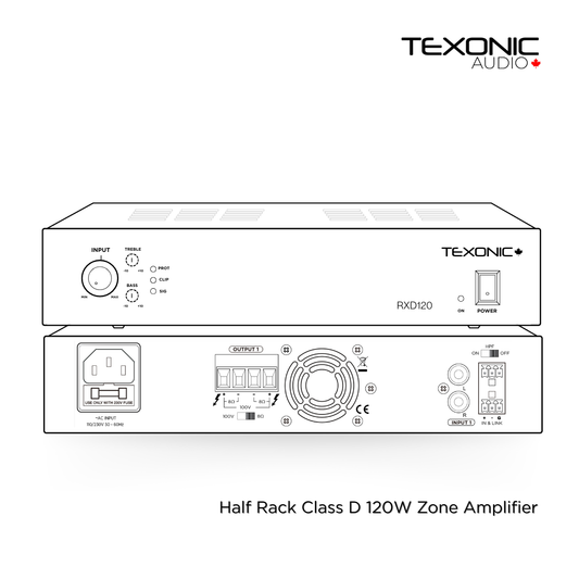 TEXONIC RXD120 120W 100V Commercial Class D Amplifier
