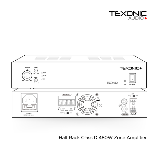 TEXONIC RXD480 480W 100V Commercial Amplifier