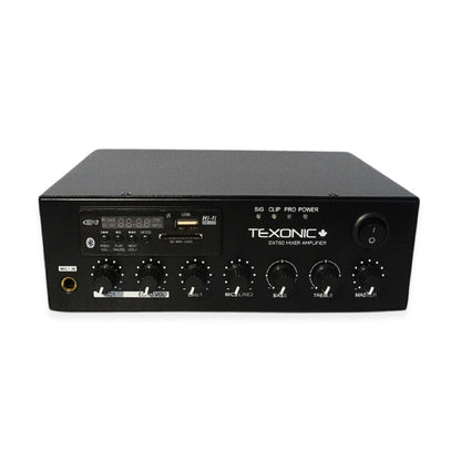 70V Commercial Background Music System | 6 Trimless In-Ceiling Speakers & 60W Mixer Amplifier with Bluetooth, FM Radio & MP3 Playback