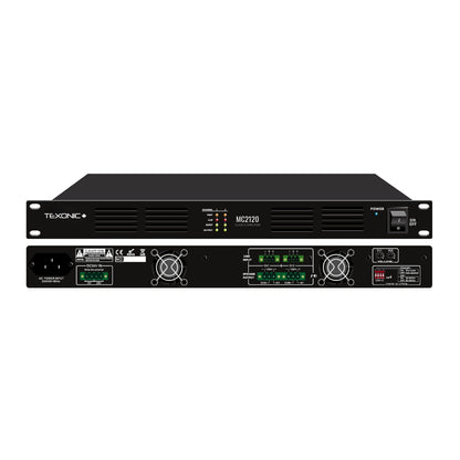 TEXONIC MC-2120 Digital Class-D Power Amplifier – 120W x 2, 70V/8Ω, High-Efficiency Dual-Channel Amplifier for Commercial Audio & Public Address Systems