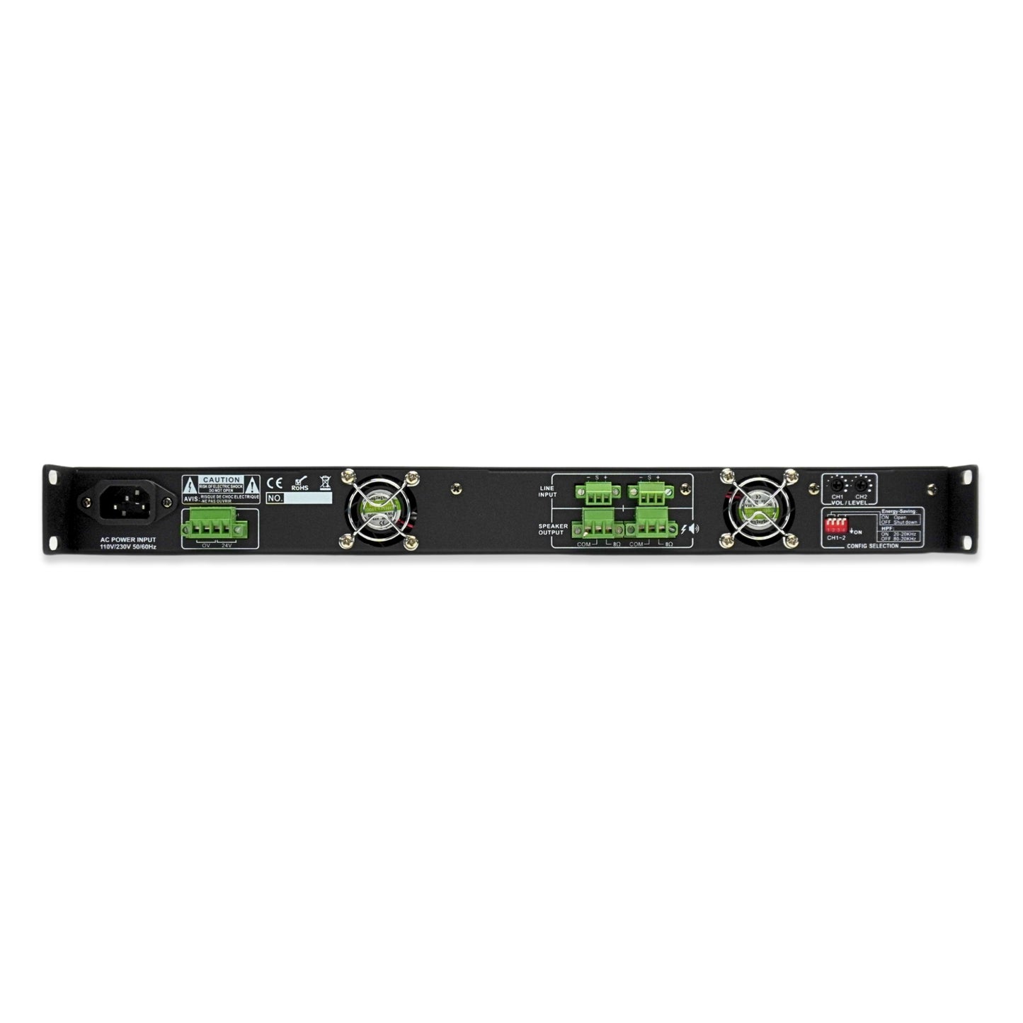 TEXONIC MC-2120 Digital Class-D Power Amplifier – 120W x 2, 70V/8Ω, High-Efficiency Dual-Channel Amplifier for Commercial Audio & Public Address Systems