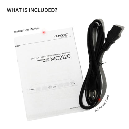 TEXONIC MC-2120 Digital Class-D Power Amplifier – 120W x 2, 70V/8Ω, High-Efficiency Dual-Channel Amplifier for Commercial Audio & Public Address Systems