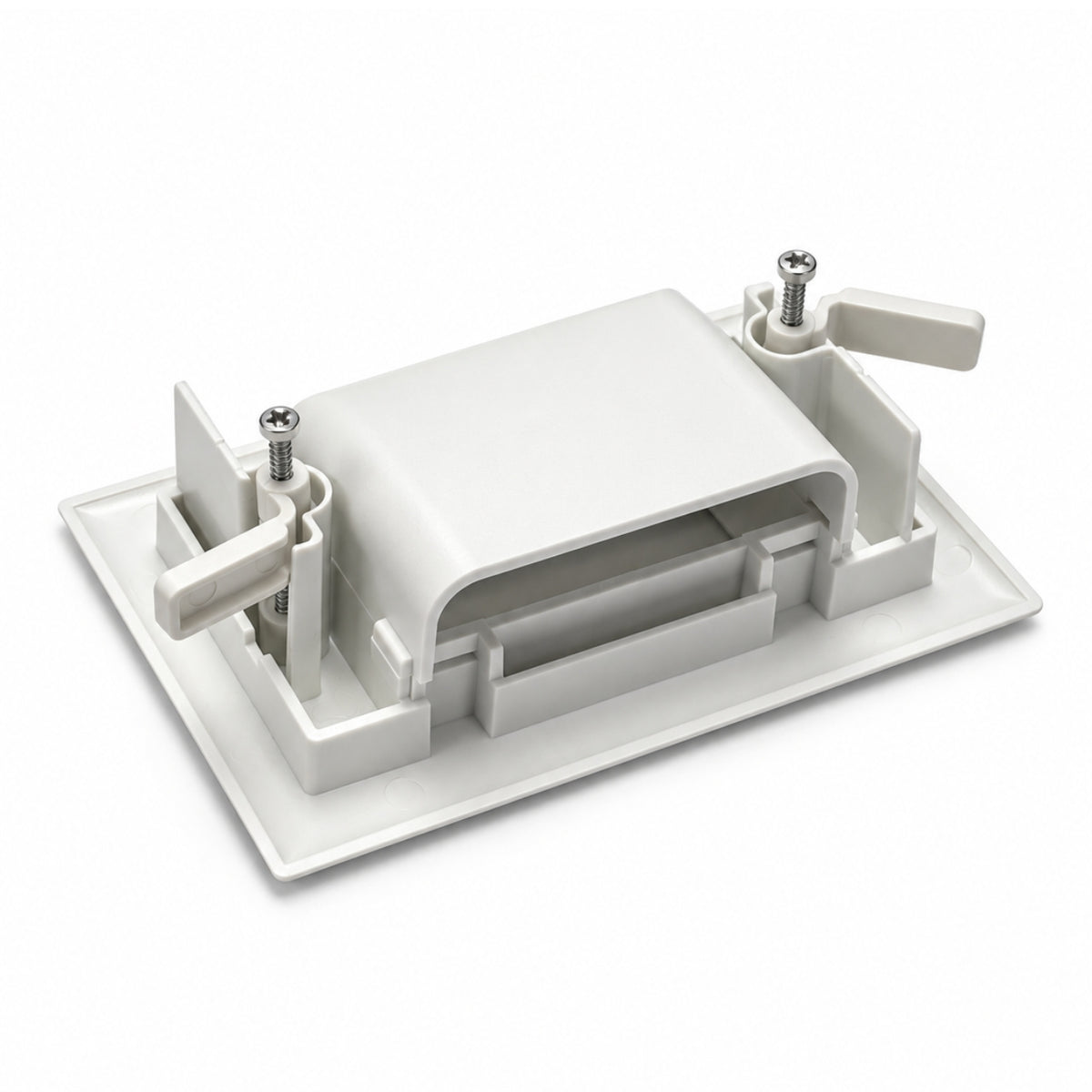 TEXONIC Recessed Cable Pass-Through Wall Plate – White | 5 Pack