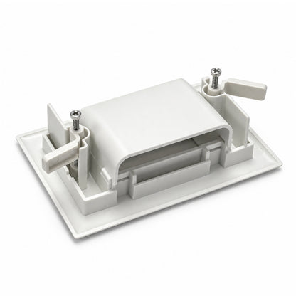 TEXONIC Recessed Cable Pass-Through Wall Plate – White | 5 Pack