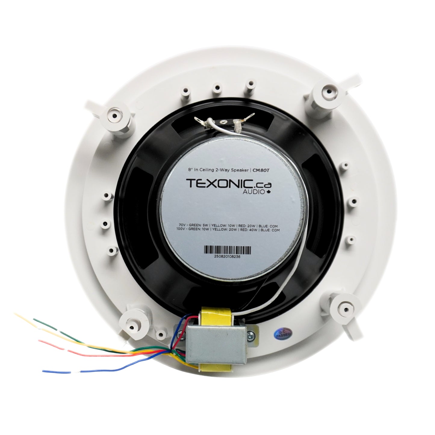 TEXONIC CM80T 8″ Coaxial Ceiling Speaker for 70V/100V Commercial Audio