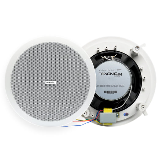 TEXONIC CM80T 8″ Coaxial Ceiling Speaker for 70V/100V Commercial Audio