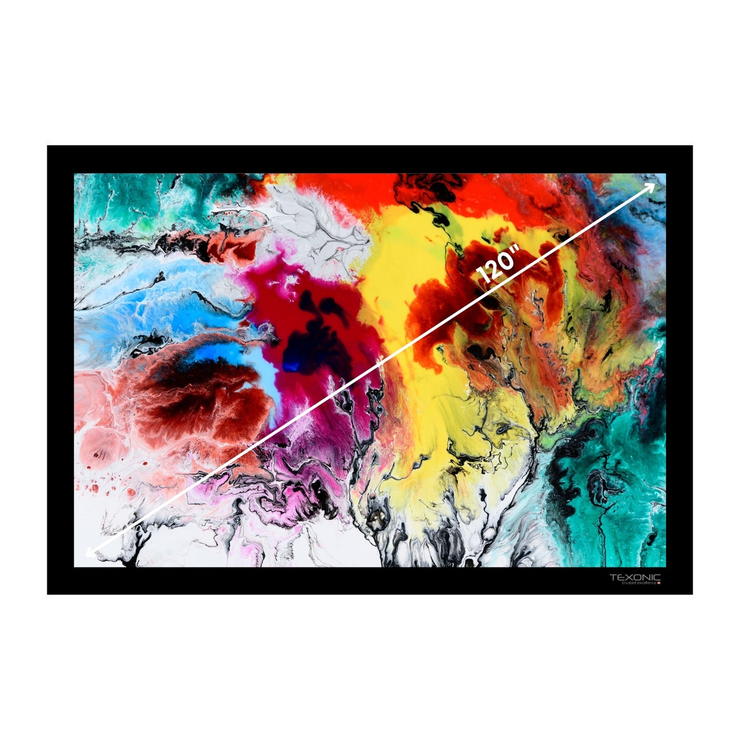 Écran de projection fixe blanc TEXONIC 120" | Cadre en velours