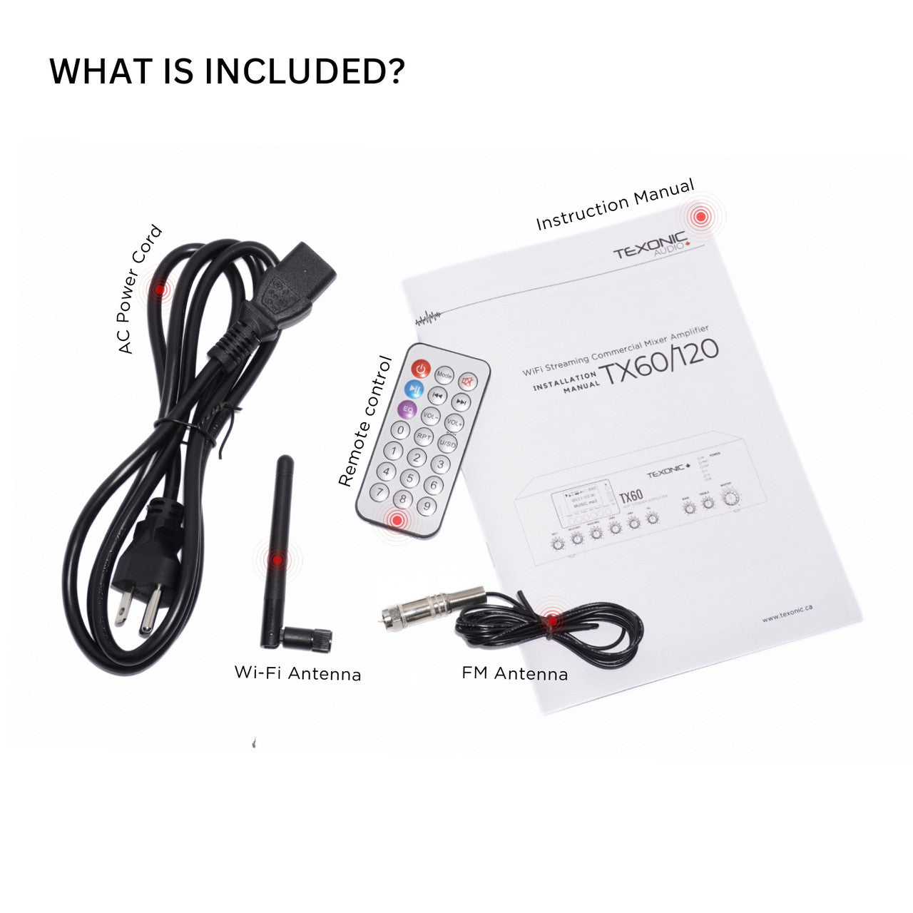 TEXONIC 60W Commercial Amplifier | 6 Channels | Canada