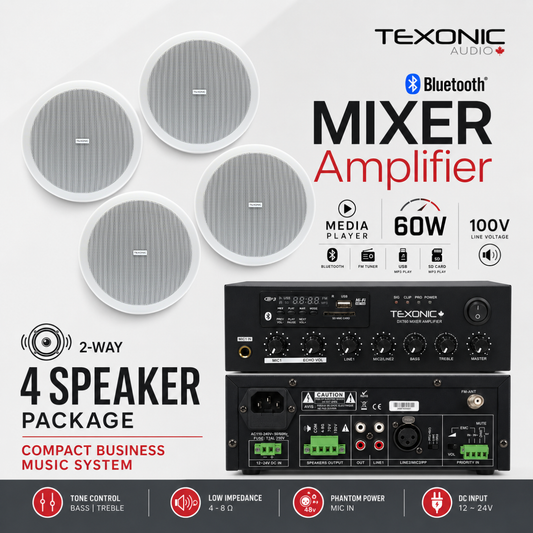 Compact Business Music System with Bluetooth Amplifier