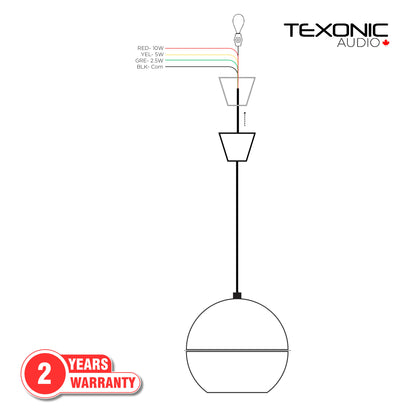 TEXONIC PZ50 5-inch 70V Pendant Speaker – Black or White