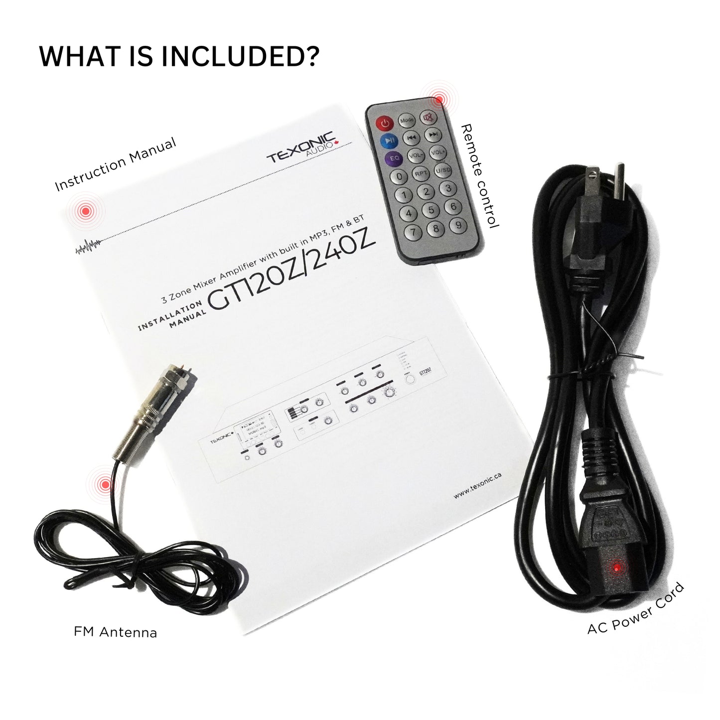 TEXONIC Commercial 70V 240W Mixer Power Amplifier | Canada