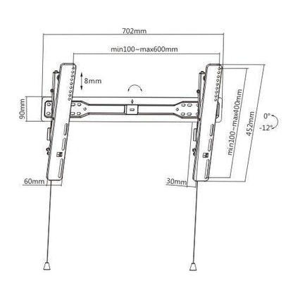 Ultra Slim Tilt TV Wall Mount for 37"-70" - Sleek Design & Easy Adjustment - TEXONIC AV Inc