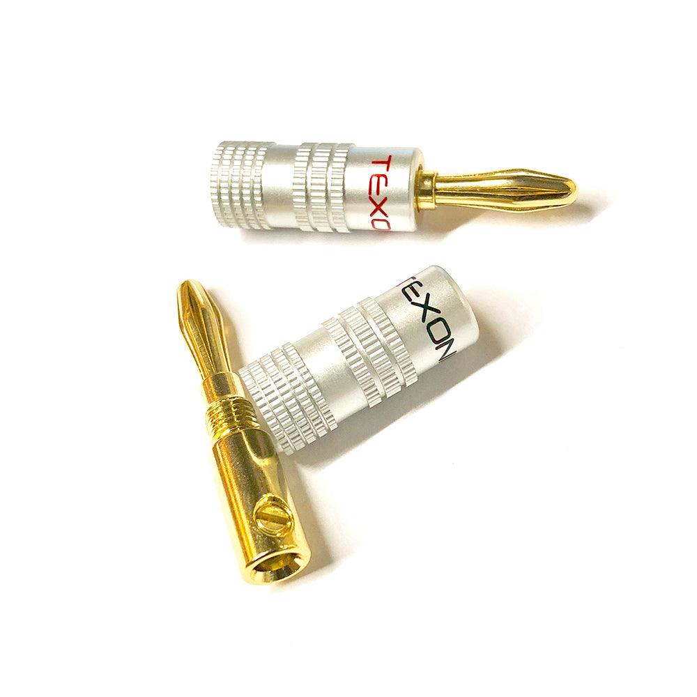 Gold Plated Speaker Banana Plugs, Screw Type (Pair) - TEXONIC AV Inc