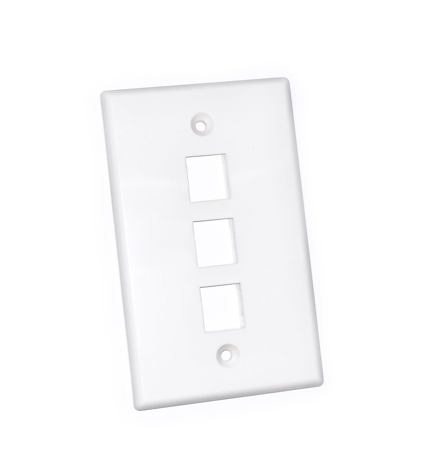 TEXONIC 3 Port Keystone Wall Plate - White