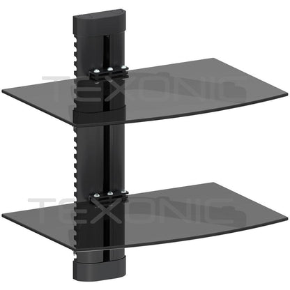 TEXONIC 2 tier AV Wall Mount Shelving System - Free Shipping Canada Wide | include Cable Management - TEXONIC AV Inc