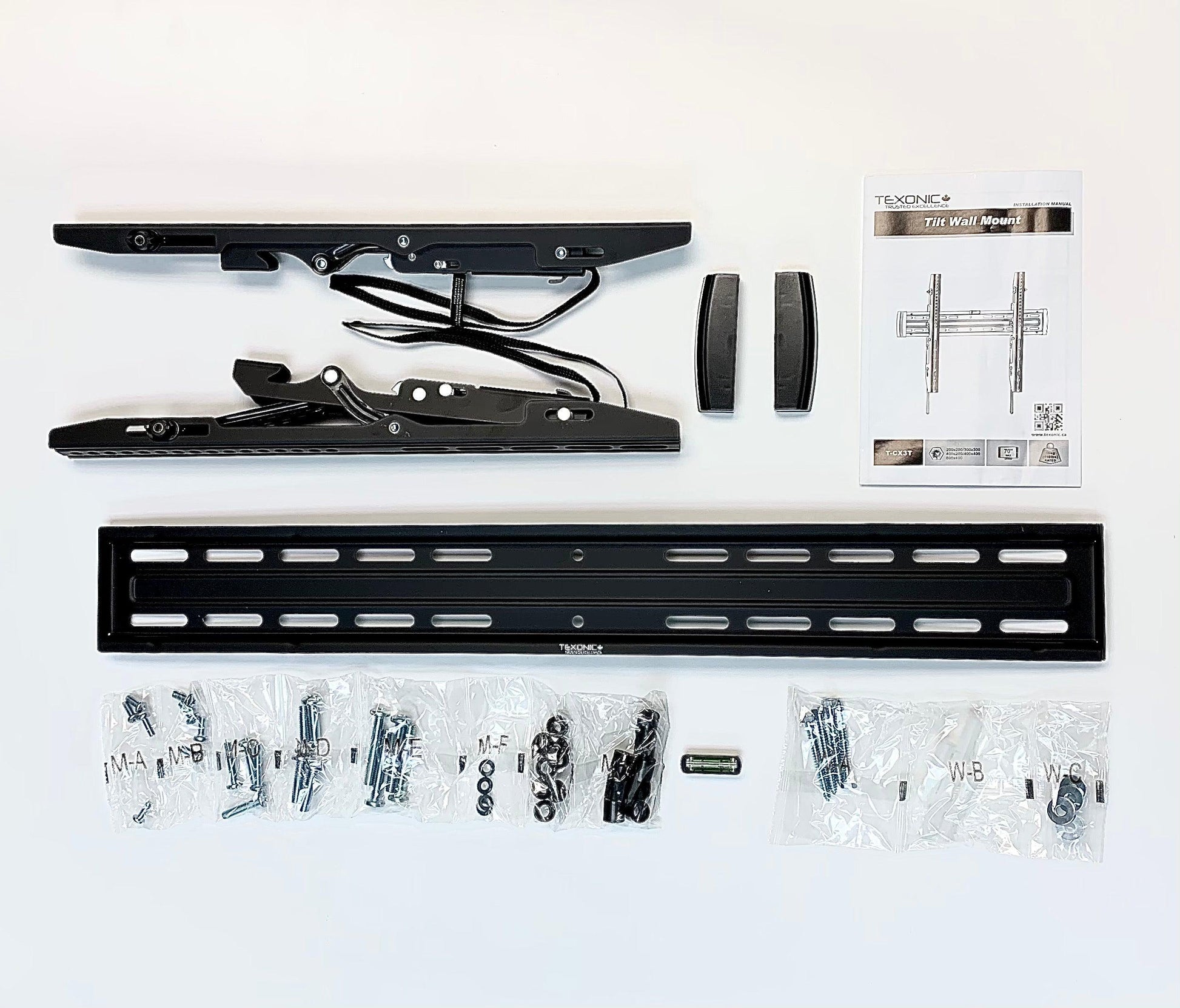 37"-70" Curved & Flat Panel TV Tilt Wall Mount - Heavy-Gauge Steel Construction - TEXONIC AV Inc