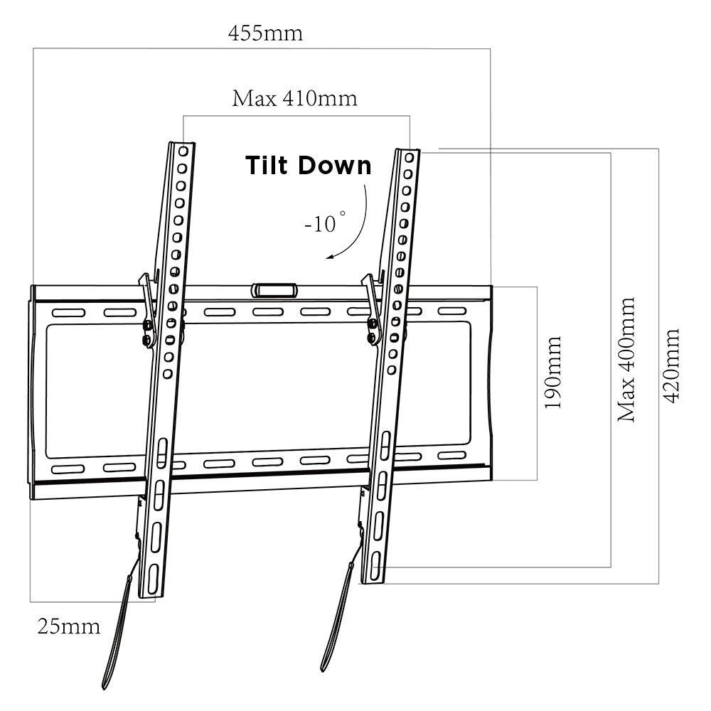 Support mural universel inclinable pour téléviseur | taille d'écran d'installation 32" à 55" | VESA 400 x 400