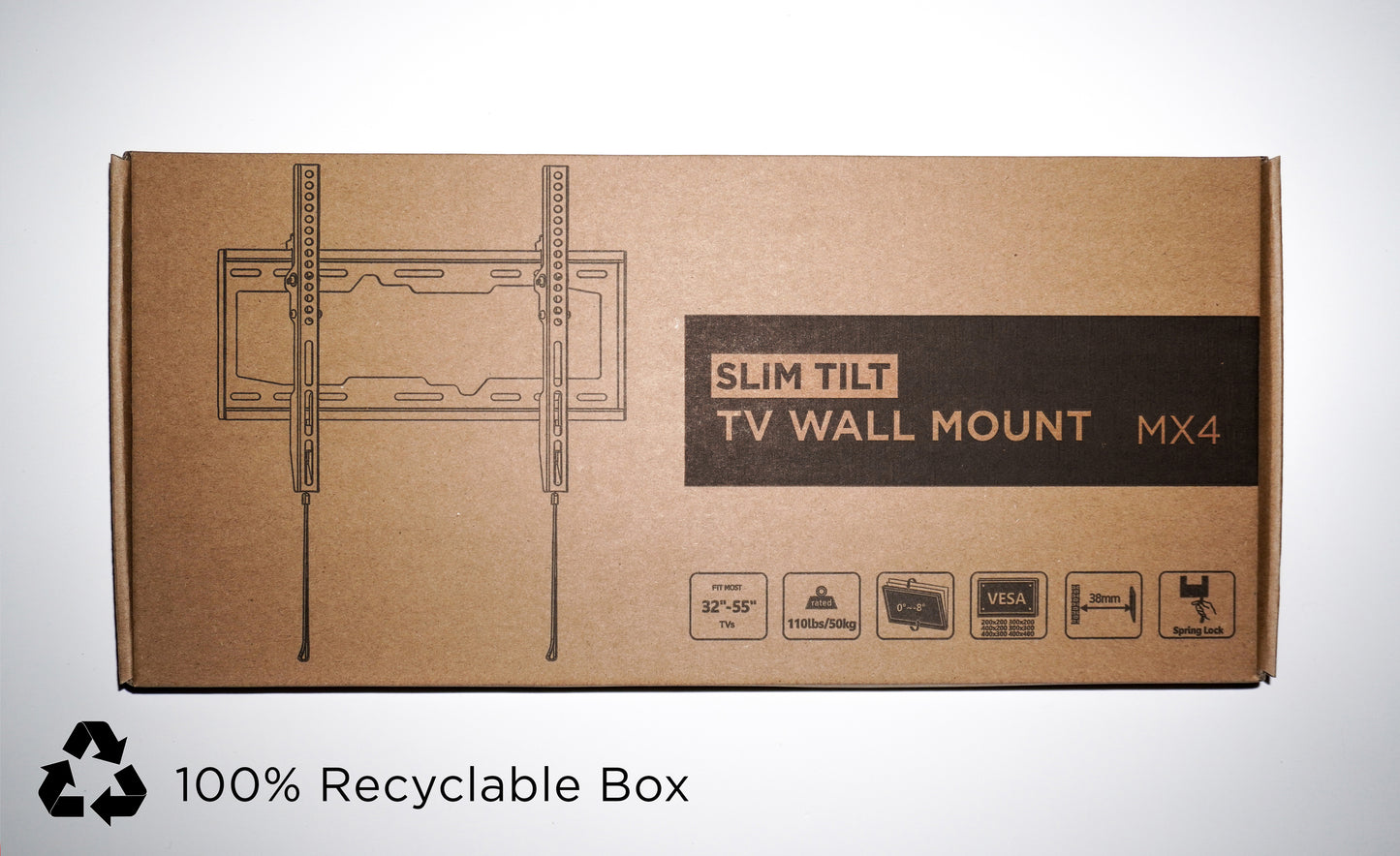 Ultra-Slim Tilt TV Wall Bracket for 32-55" - Modern & Minimalist