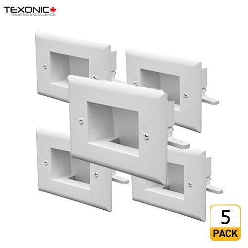 Recessed Cable  Pass-through  Wall Plate Slim (5PCS)