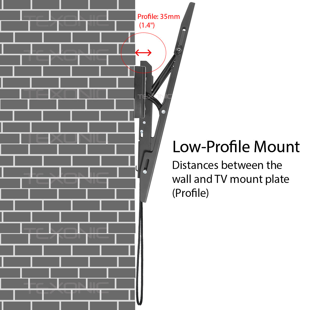 37"-70" Curved & Flat Panel TV Tilt Wall Mount - Heavy-Gauge Steel Construction