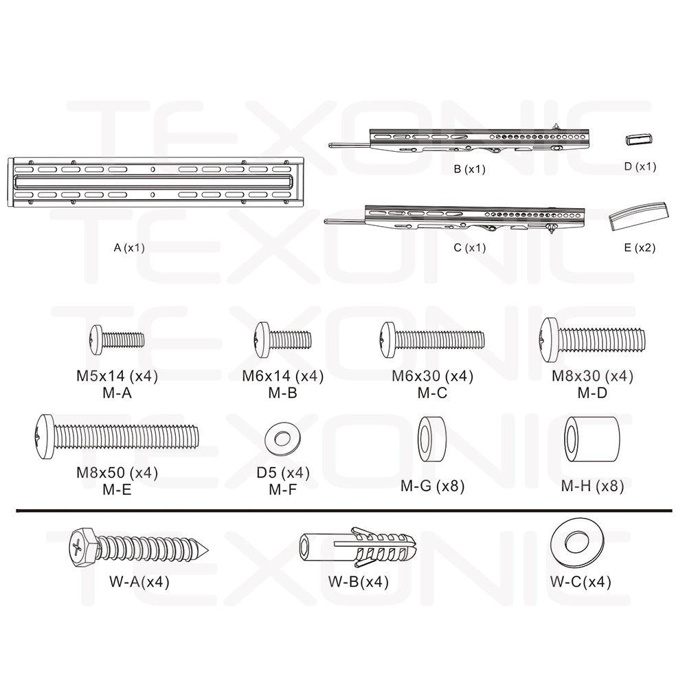 37"-70" Curved & Flat Panel TV Tilt Wall Mount - Heavy-Gauge Steel Construction - TEXONIC AV Inc