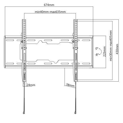 Low profile fix tilt TV wall mount | screen size 37" to 75" | Free Shipping Canada Wide - TEXONIC AV Inc
