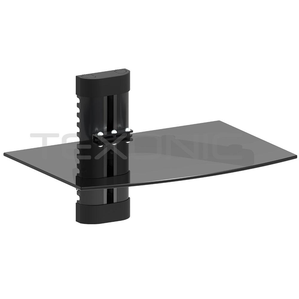 Wall Mount AV Component Shelf - Sleek Tempered Glass - TEXONIC AV Inc